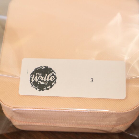 Travel Jewelry Case With Zipper Closure Compact Design Pretty U Logo Light Pink - Picture 6 of 8